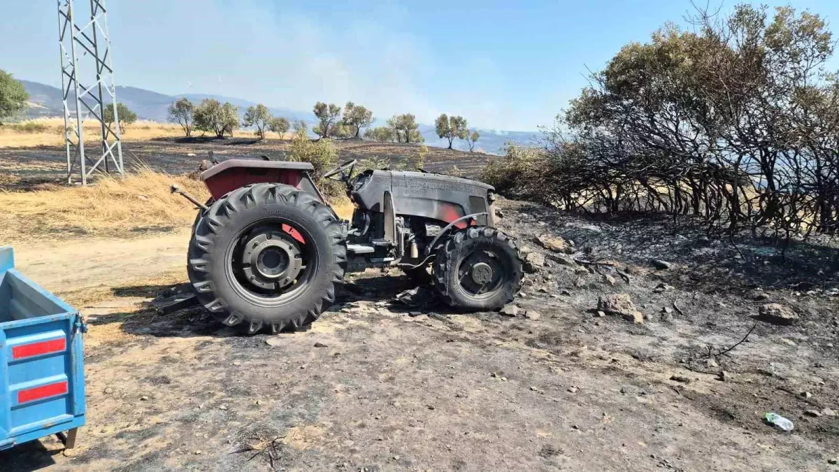 Tekirdağ'da Orman Yangını: Traktör ve Motosiklet Yandı