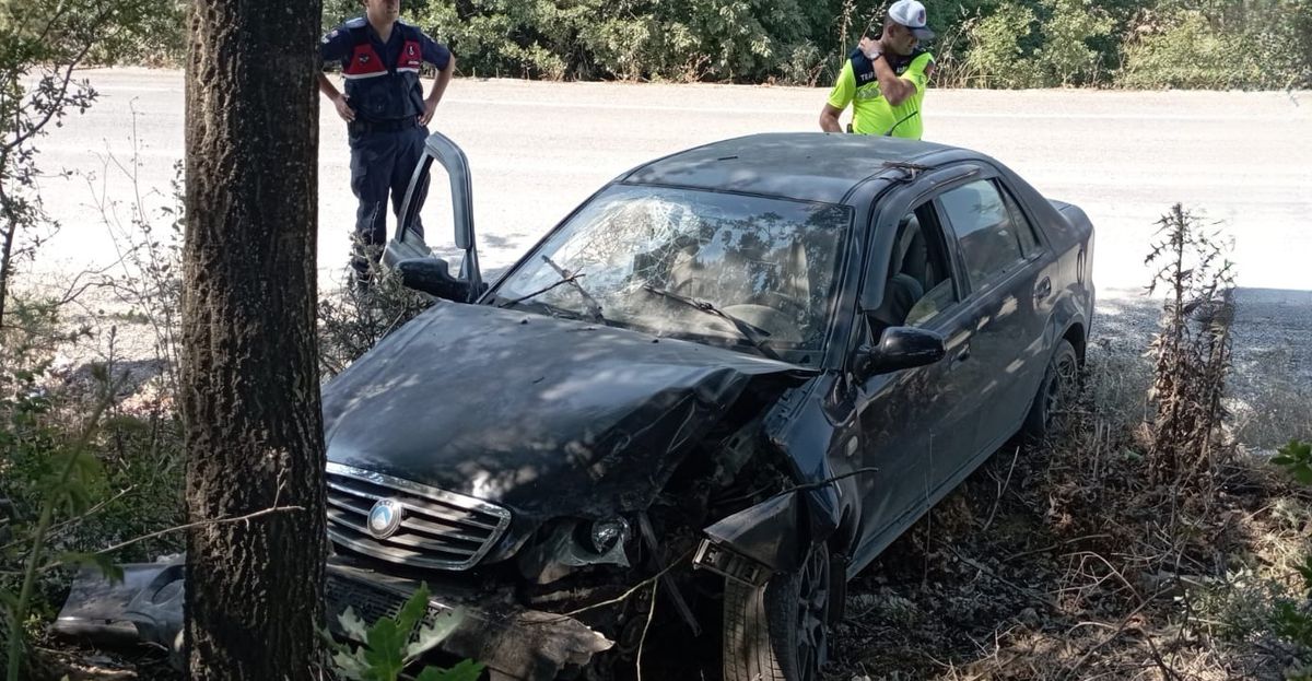 Bursa'da Ağaçla Çarpışan Otomobilde 2 Yaralı