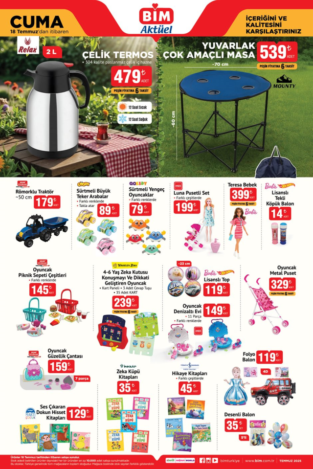 BİM 18 TEMMUZ AKTÜEL KATALOĞU || BİM 18 Temmuz Cuma aktüel ürünleri neler?