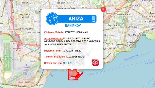 İstanbul BAKIRKÖY su kesintisi! 17-18 Temmuz İSKİ Bakırköy su kesintisi ne zaman bitecek, sular ne zaman gelecek?