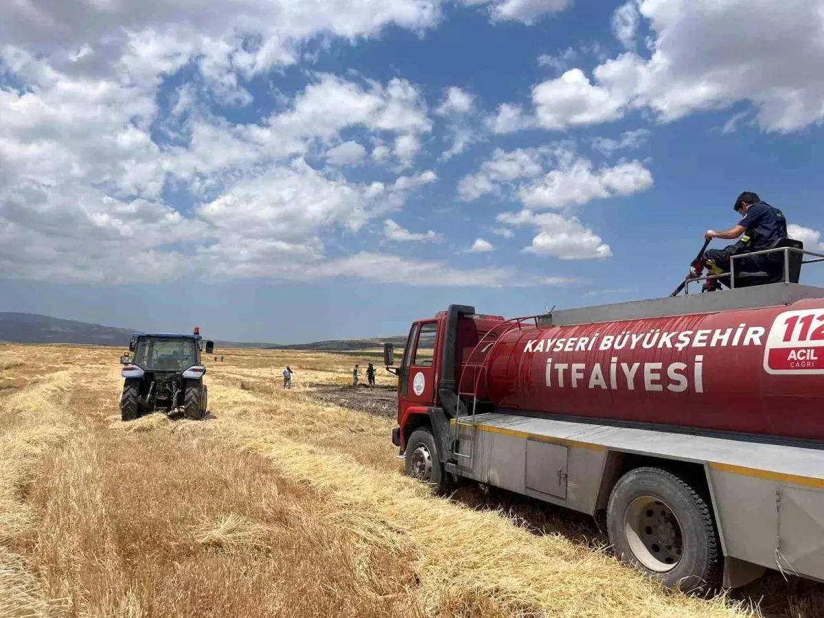 Kayseri'de Ekili Arazilerde Yangın Alarmı