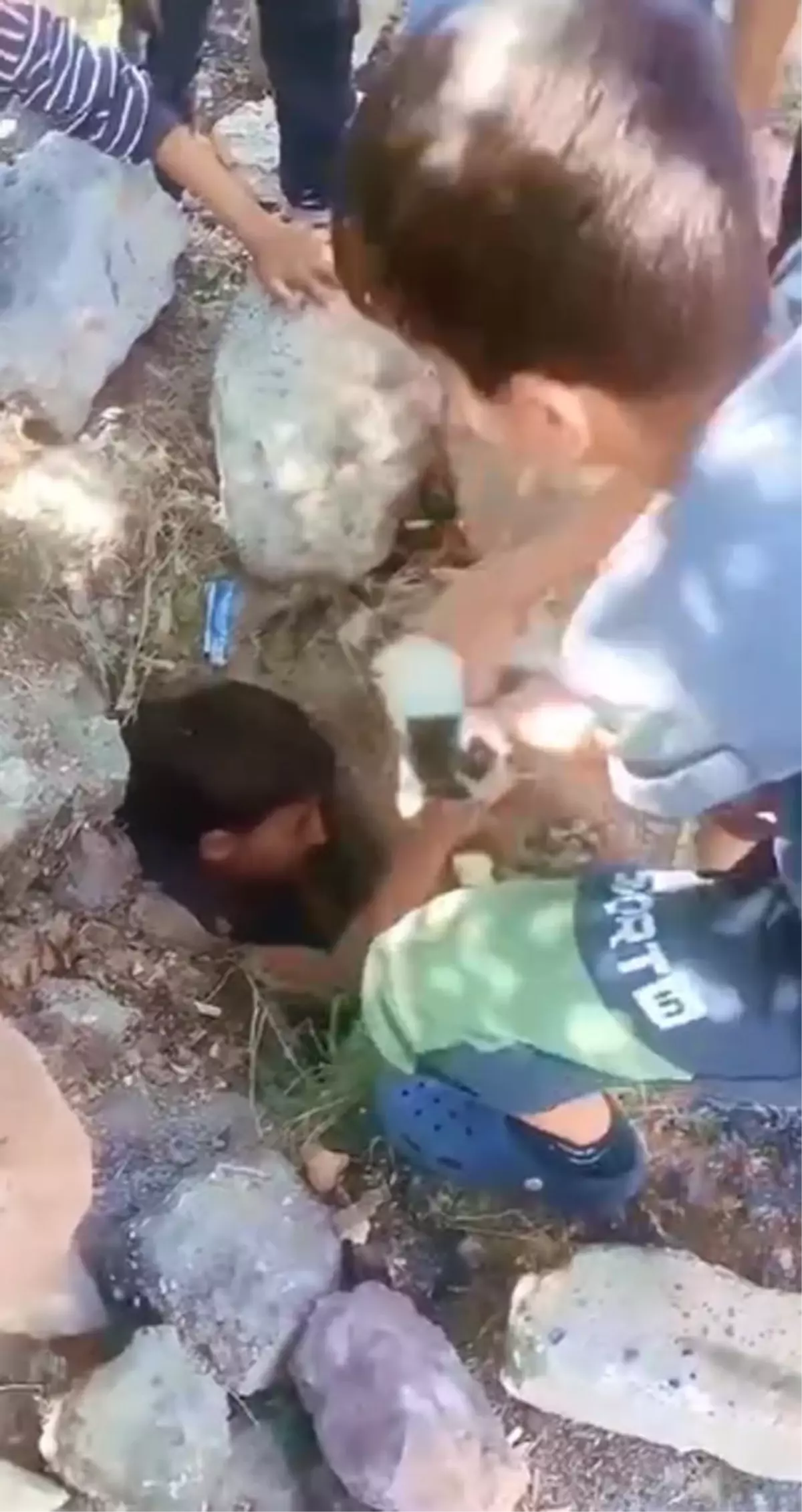 Mahalle Çocukları Kullanılmayan Foseptikten Yavru Kedi Kurtardı