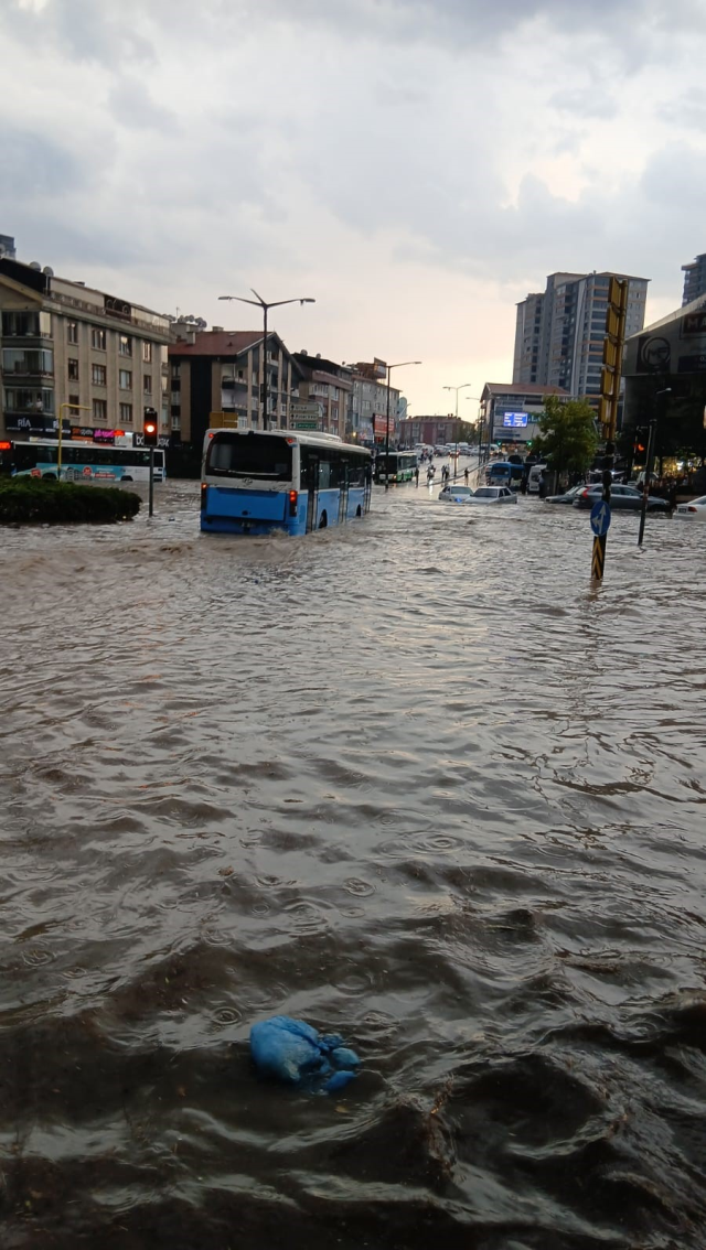 The best image depicting the severity of the flood in Ankara! The waters burst the wall of the house