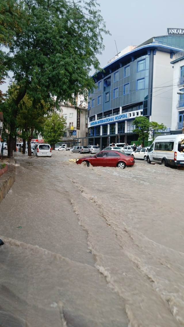 The best image depicting the severity of the flood in Ankara! The waters burst the wall of the house