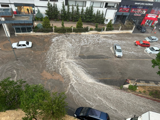 The best image depicting the severity of the flood in Ankara! The waters burst the wall of the house
