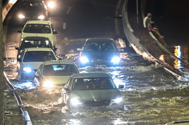 The best image depicting the severity of the flood in Ankara! The waters burst the wall of the house