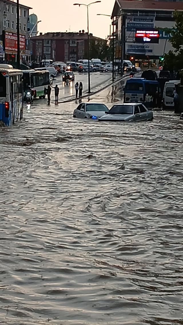 The best image depicting the severity of the flood in Ankara! The waters burst the wall of the house