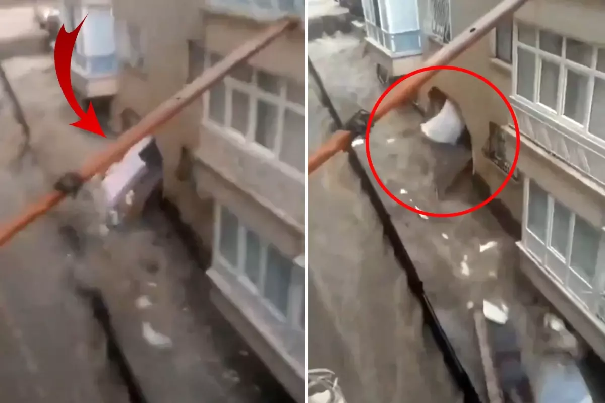 Ankara'da selin şiddetini en iyi anlatan görüntü! Sular, evin duvarını patlattı