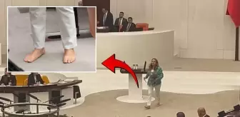 CHP'li Semra Dinçer Meclis kürsüsüne çıplak ayakla çıktı