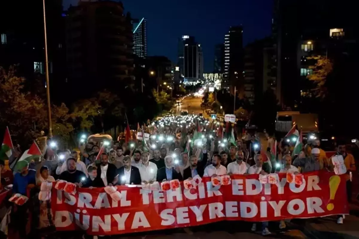 Ankara'da Gazze protestosu! ABD elçiliğine yürüdüler