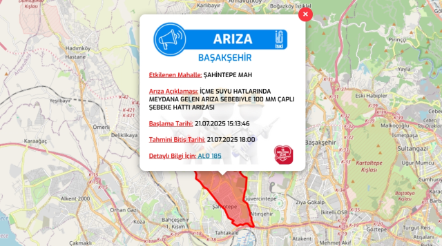 İstanbul BAŞAKŞEHİR su kesintisi! 21-22 Temmuz İSKİ Başakşehir su kesintisi ne zaman bitecek, sular ne zaman gelecek?