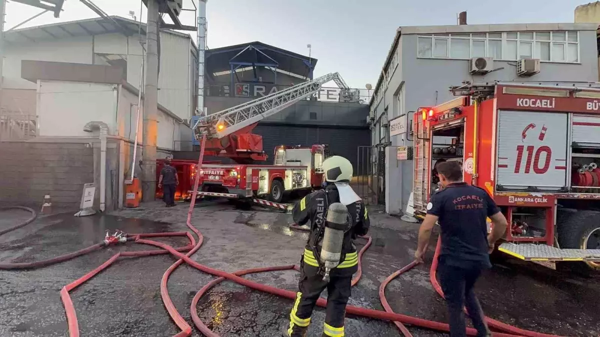 Kocaeli'nde Demir Çelik Fabrikasında Yangın Çıktı