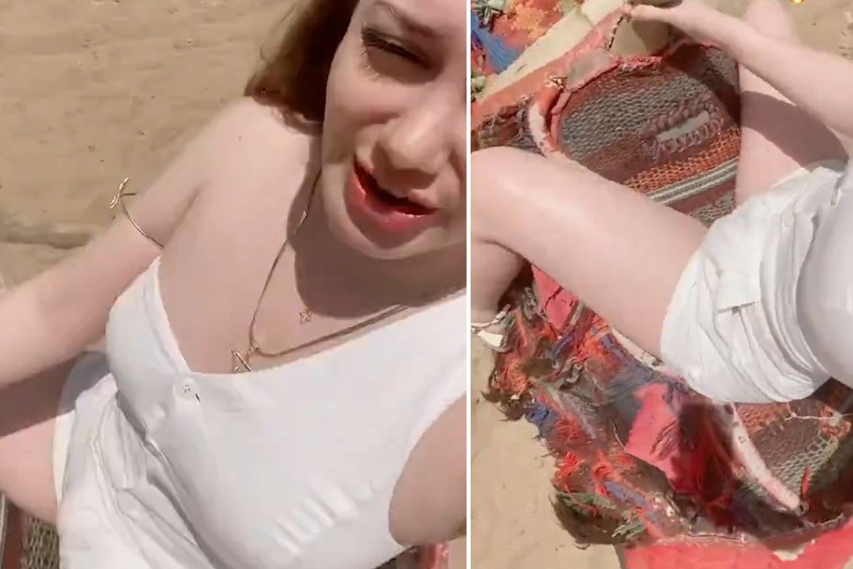 Mısır'da kısa şortla deveye bindi, sonrasında olanlar inanılmaz