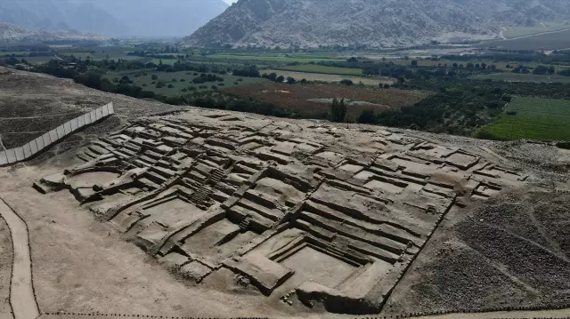 Aerial View of the 3,800-Year-Old Ancient City in Peru