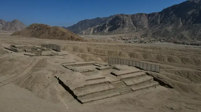 Aerial View of the 3,800-Year-Old Ancient City in Peru