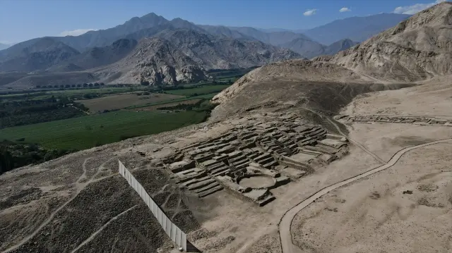 Aerial View of the 3,800-Year-Old Ancient City in Peru
