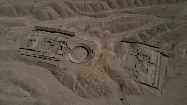 Aerial View of the 3,800-Year-Old Ancient City in Peru