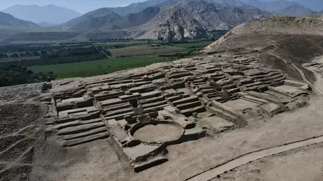 Aerial View of the 3,800-Year-Old Ancient City in Peru