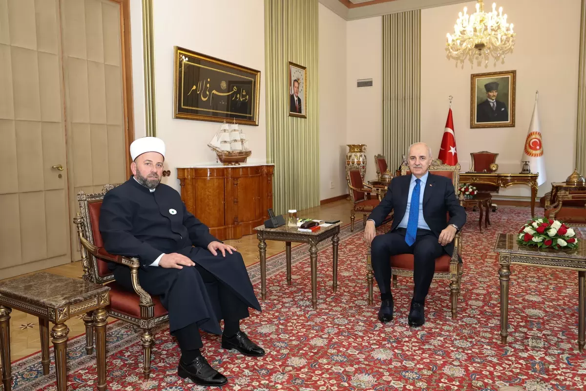 TBMM Başkanı Numan Kurtulmuş, Karadağ İslam Birliği Başkanı Rifat Fejzic'i Ağırladı