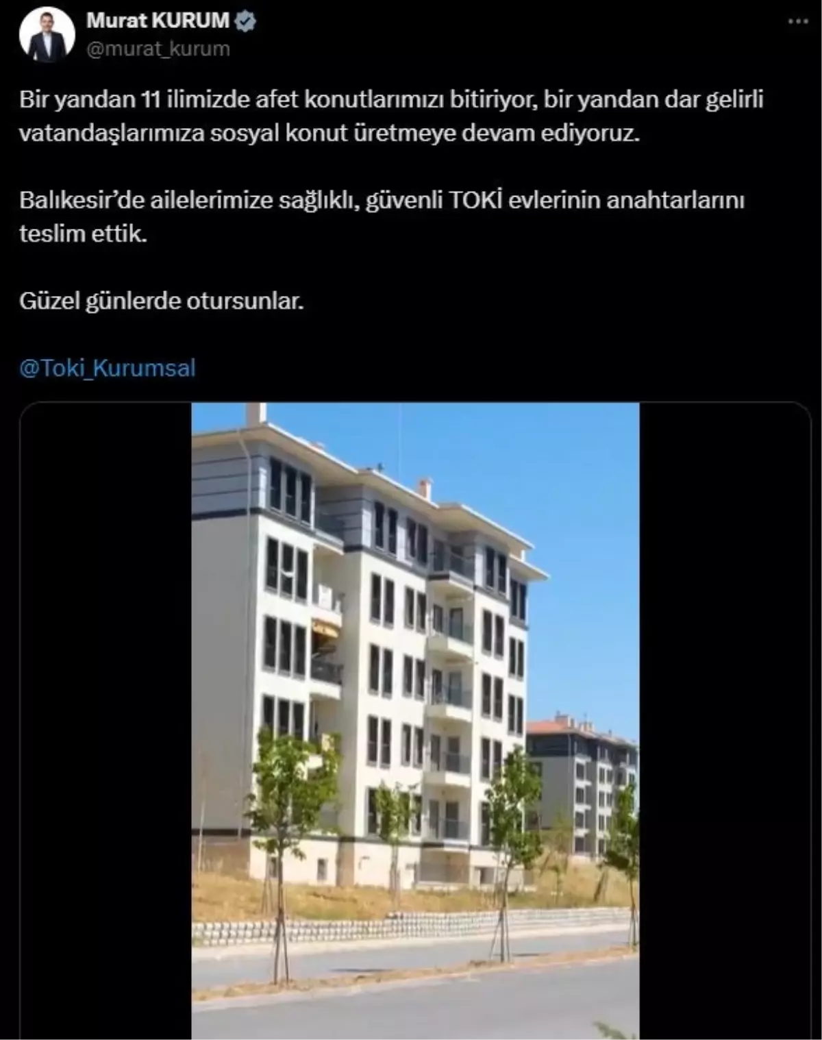 Balıkesir'de TOKİ Sosyal Konutları Tamamlandı