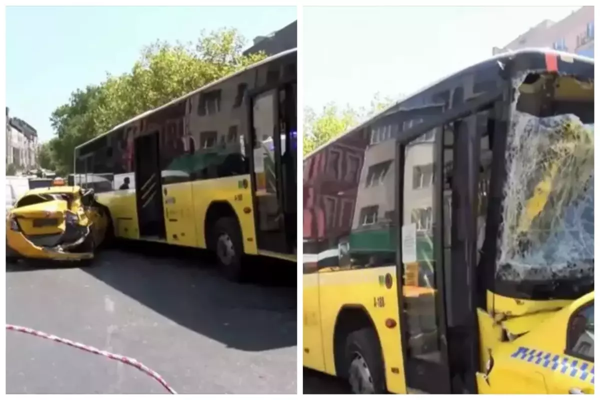Beyoğlu'nda 9 aracın karıştığı zincirleme kaza! Yaralılar var