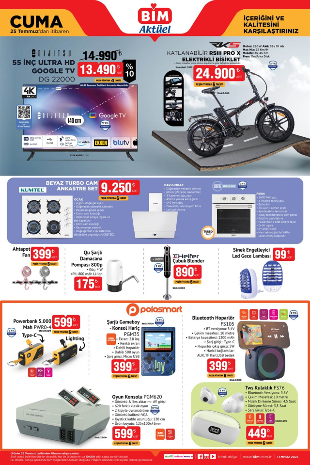 BİM 22-25 Temmuz BİM aktüel kataloglarında bu hafta hangi ürünler satışa çıkacak?