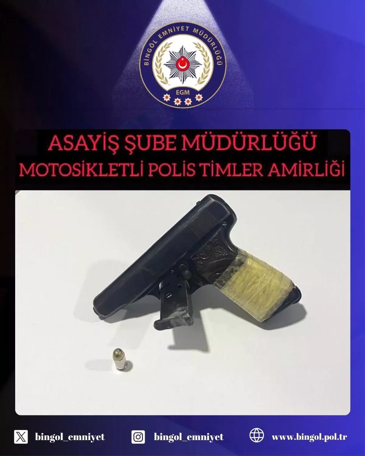 Bingöl'de Hapis Cezası Olan Şahıs Yakalandı, Ruhsatsız Tabanca Ele Geçirildi