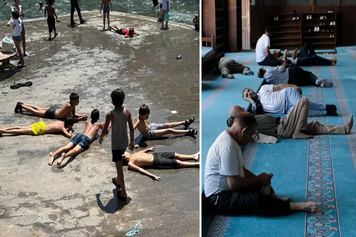 Diyarbakır'da termometre 47 dereceyi gösterdi: Çocuklar havuzlara, yetişkinler camilere akın etti