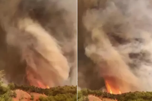 The best image describing the fire that spread to two provinces! A tornado formed from the flames