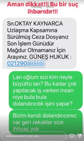 Message that drove Oktay Kaynarca crazy! Exposed the scammers