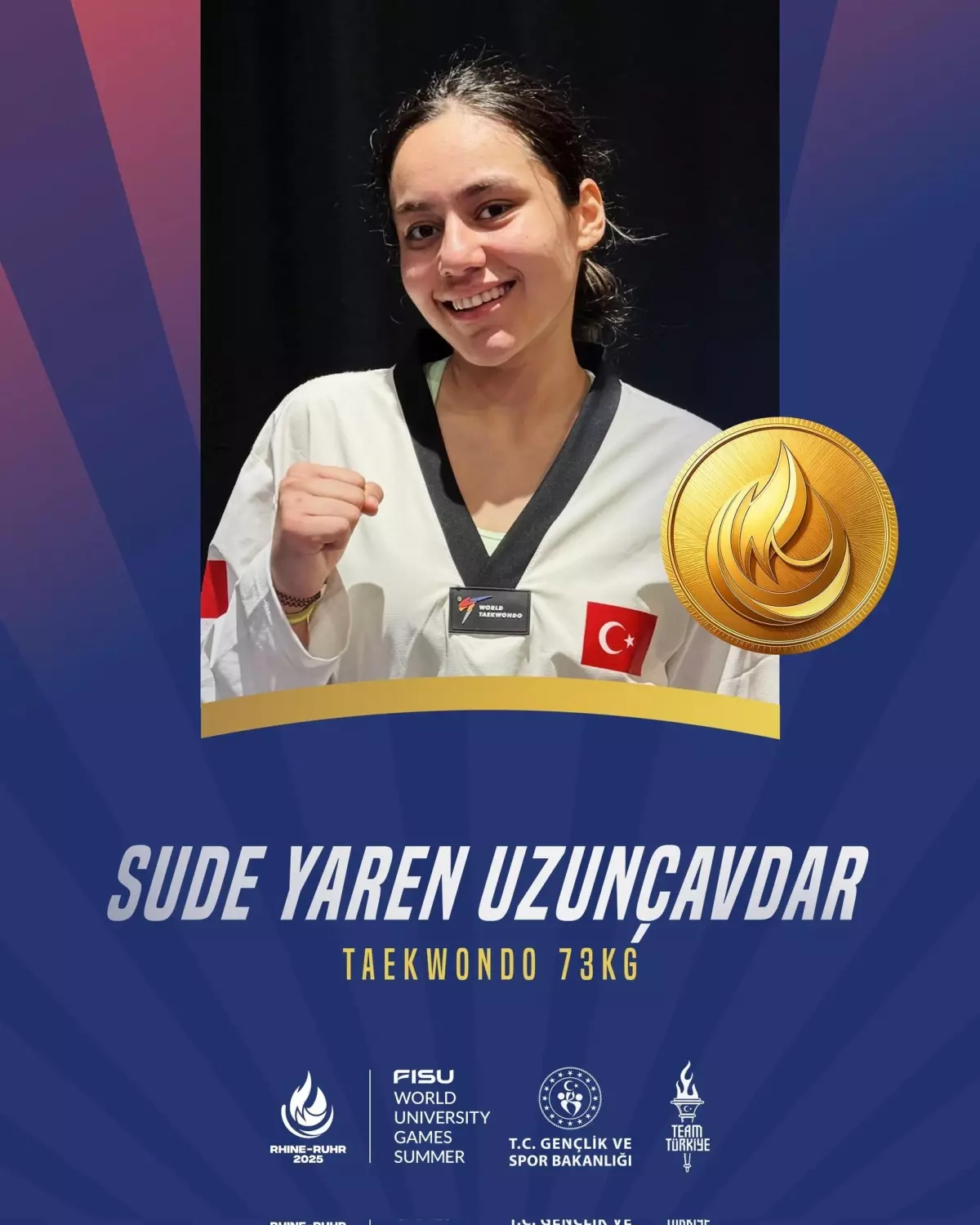Sude Yaren Uzunçavdar, Dünya Üniversite Yaz Oyunları'nda Altın Madalya Kazandı