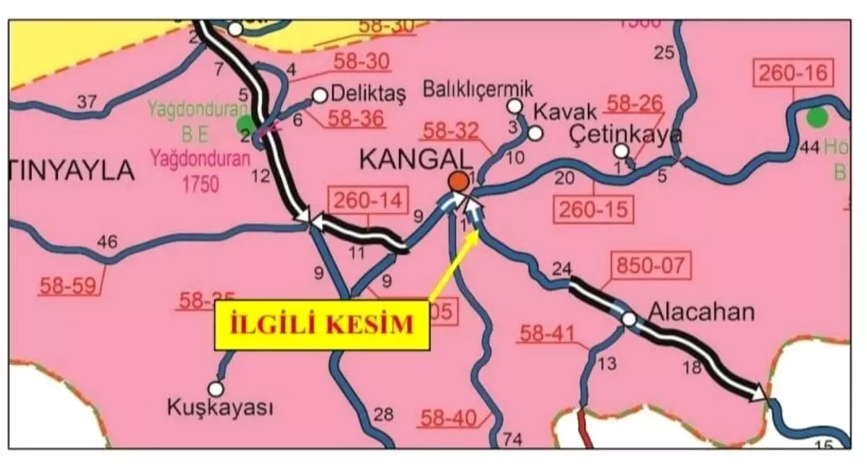 Sivas Kangal'da Yüksek Gerilim Kablusu Koptu, Trafik Kapandı