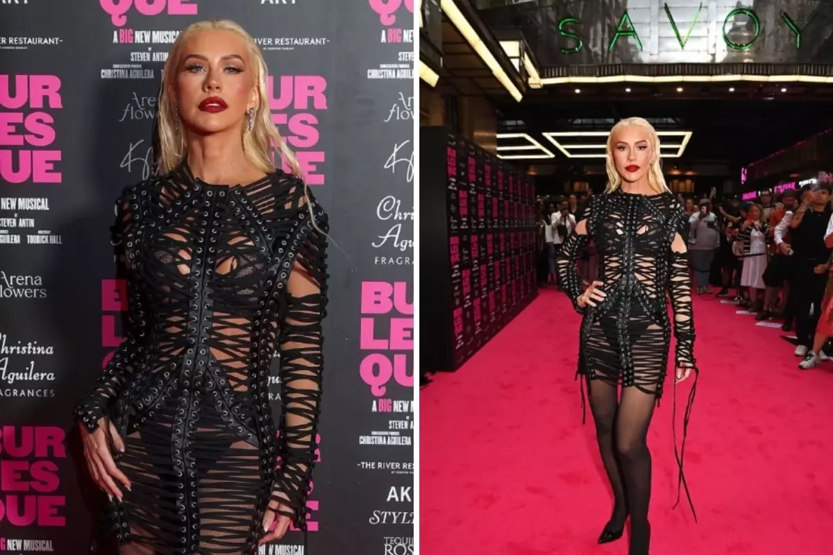 Pop yıldızı Christina Aguilera iç çamaşırını gösteren elbisesiyle galaya damga vurdu