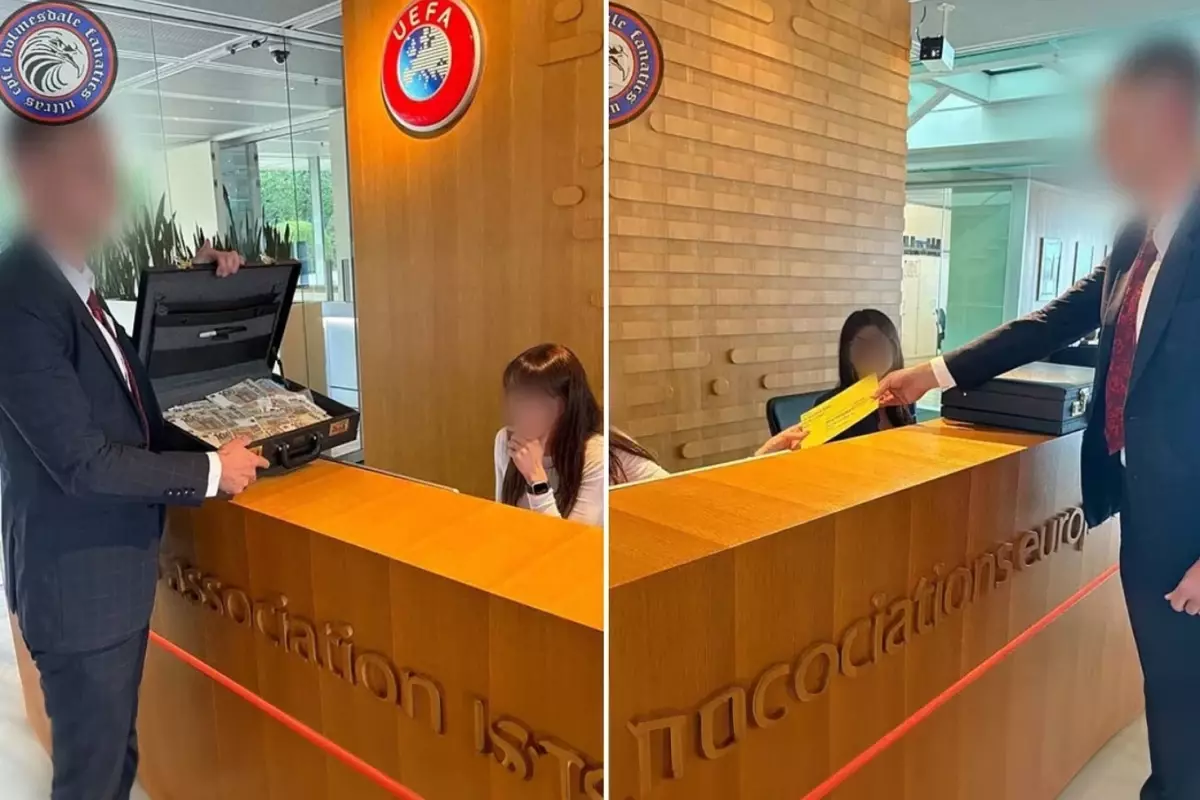 UEFA'ya bir çanta para götürdüler: Hepsi sahte çıktı