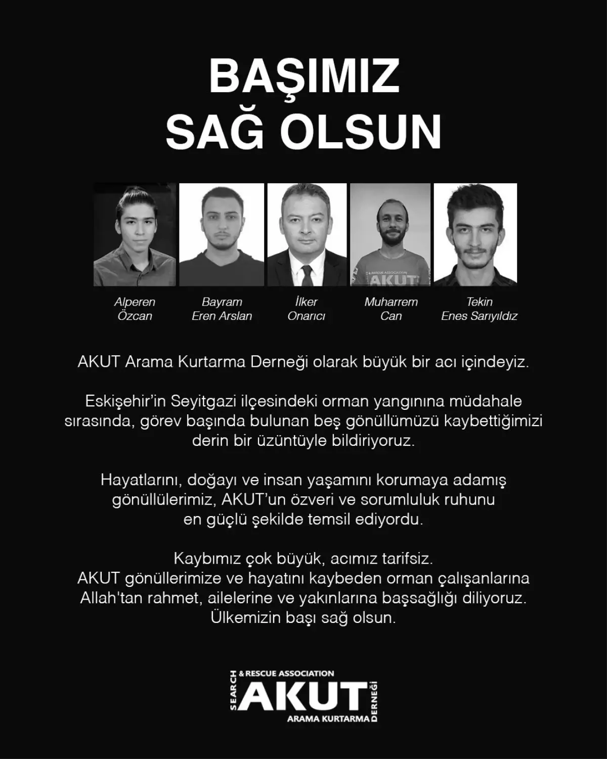 AKUT Gönüllülerinin Kimlikleri Belli Oldu: 5 Kahraman Hayatını Kaybetti