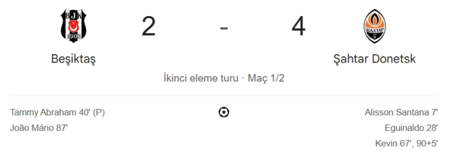 Beşiktaş Shakhtar Donetsk maçı kaç kaç, bitti mi? MAÇ SONUCU! Beşiktaş Shakhtar Donetsk golleri kim attı, canlı maç anlatımı!