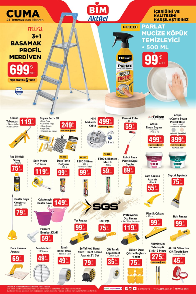 BİM 25 Temmuz Cuma aktüel kataloğunda bu hafta hangi ürünler satışa çıkacak?