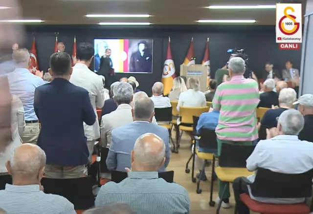 Dursun Özbek said 'We have terminated the agreement,' members jumped to their feet