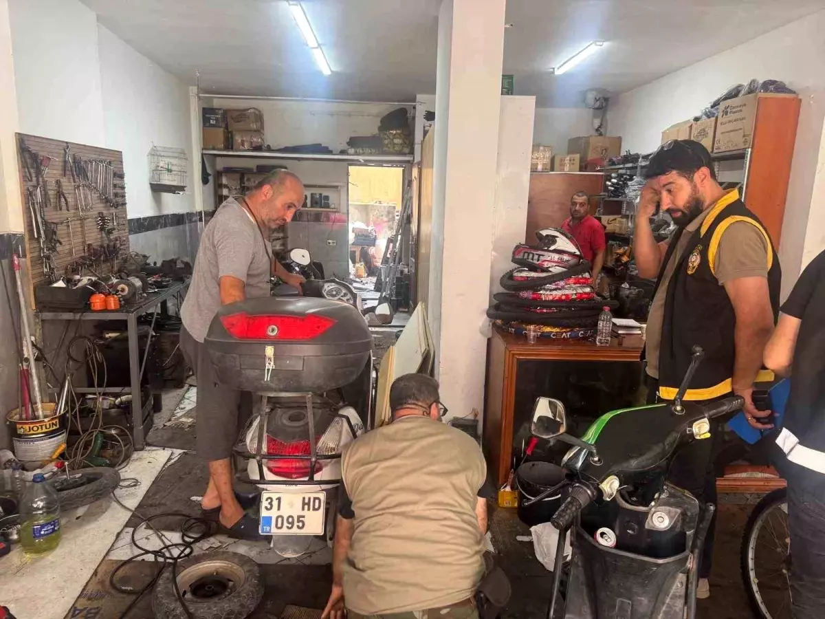 İskenderun'da Motosiklet Tamircilerine Denetim