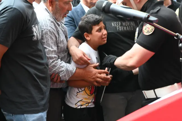 The son of the fire martyr cried, 'Dad, what will I do without you?'