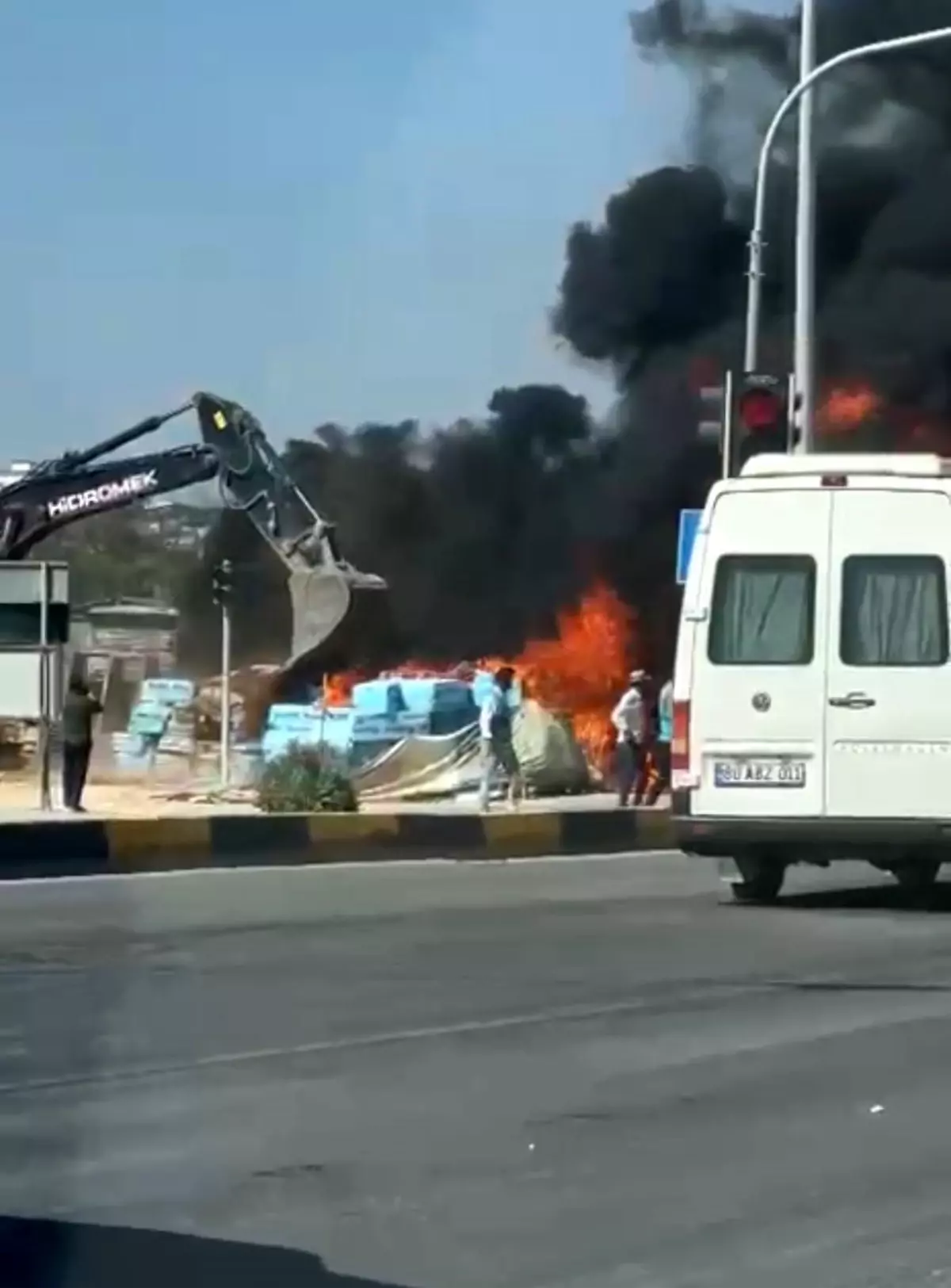 Gaziantep'te İnşaat Sahanında Yangın Çıktı