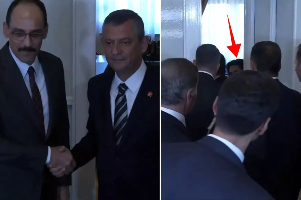 Özgür Özel - İbrahim Kalın görüşmesine damga vuran isim! Kapının arkasına geçip...