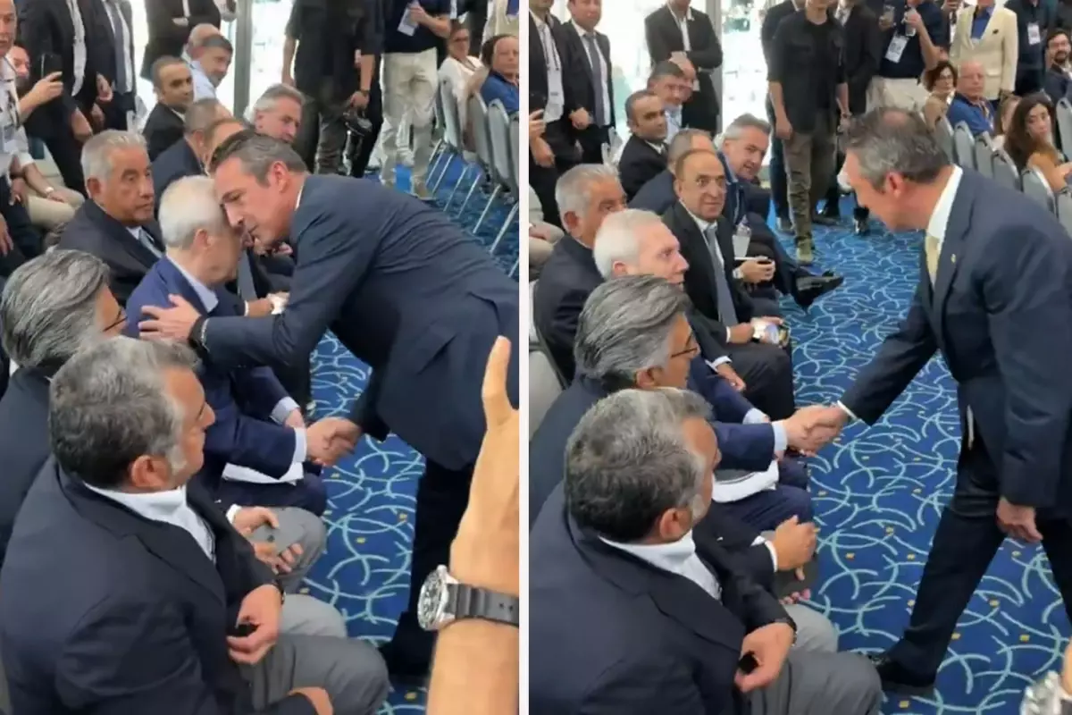Ali Koç ile Aziz Yıldırım tokalaştı, Mahmut Uslu'nun bakışları olay oldu