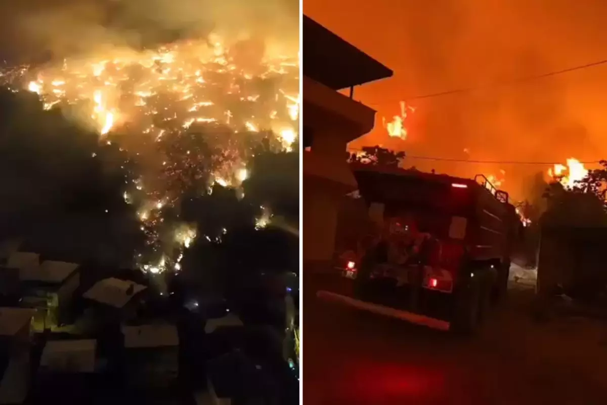 Bursa'da felaket gecesi! Yangın yerleşim yerlerine ulaştı