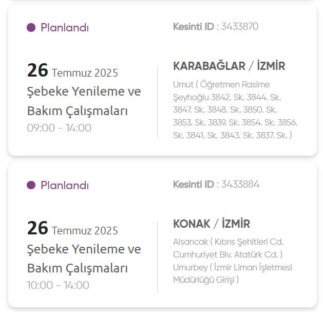 İzmir GEDİZ elektrik kesintisi! 26 Temmuz İzmir'de elektrik kesintisi ne zaman bitecek, elektrikler ne zaman gelecek?