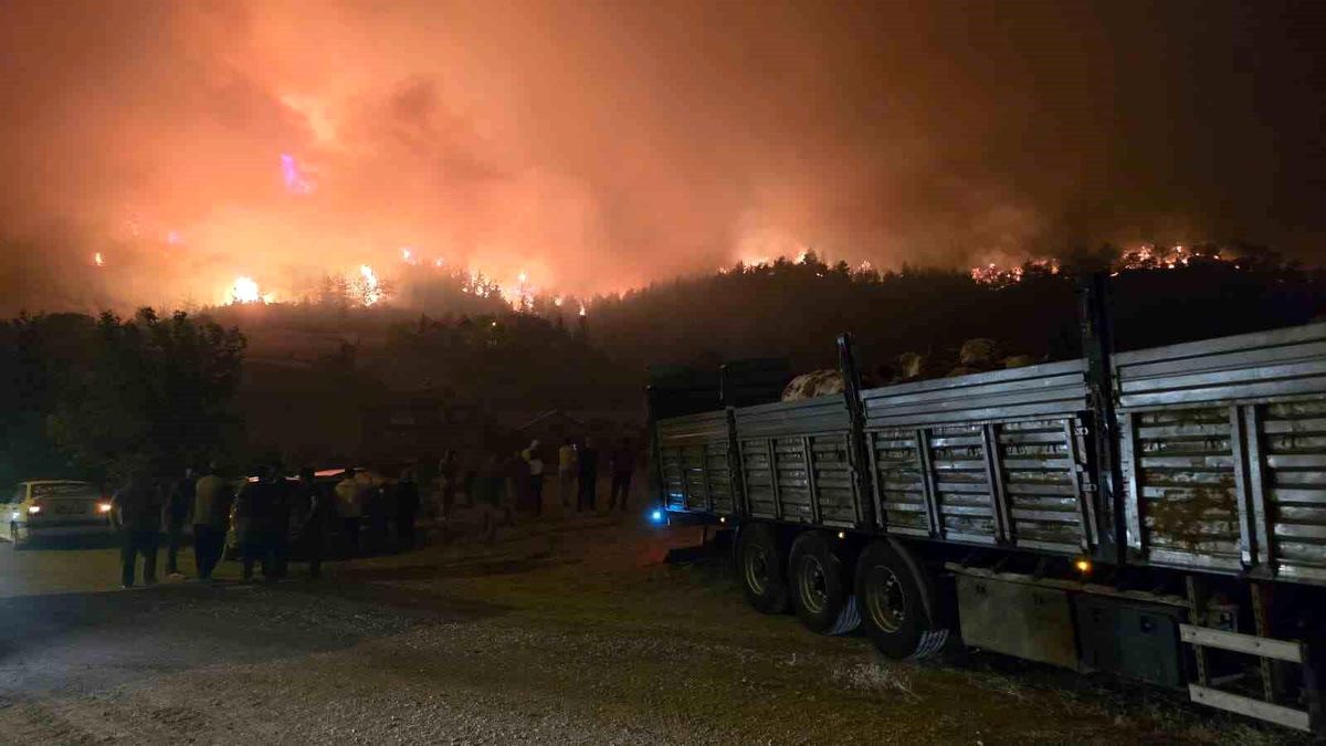 Karabük'te Orman Yangını Karayoluna Yaklaştı