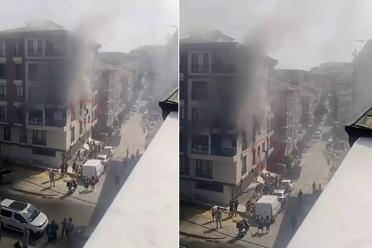 5 katlı binada yangın dehşeti! 3. kattan atlayan 2 kişi betona çakıldı