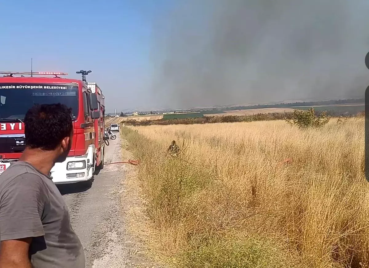 Susurluk'ta Merada Yangın Çıktı