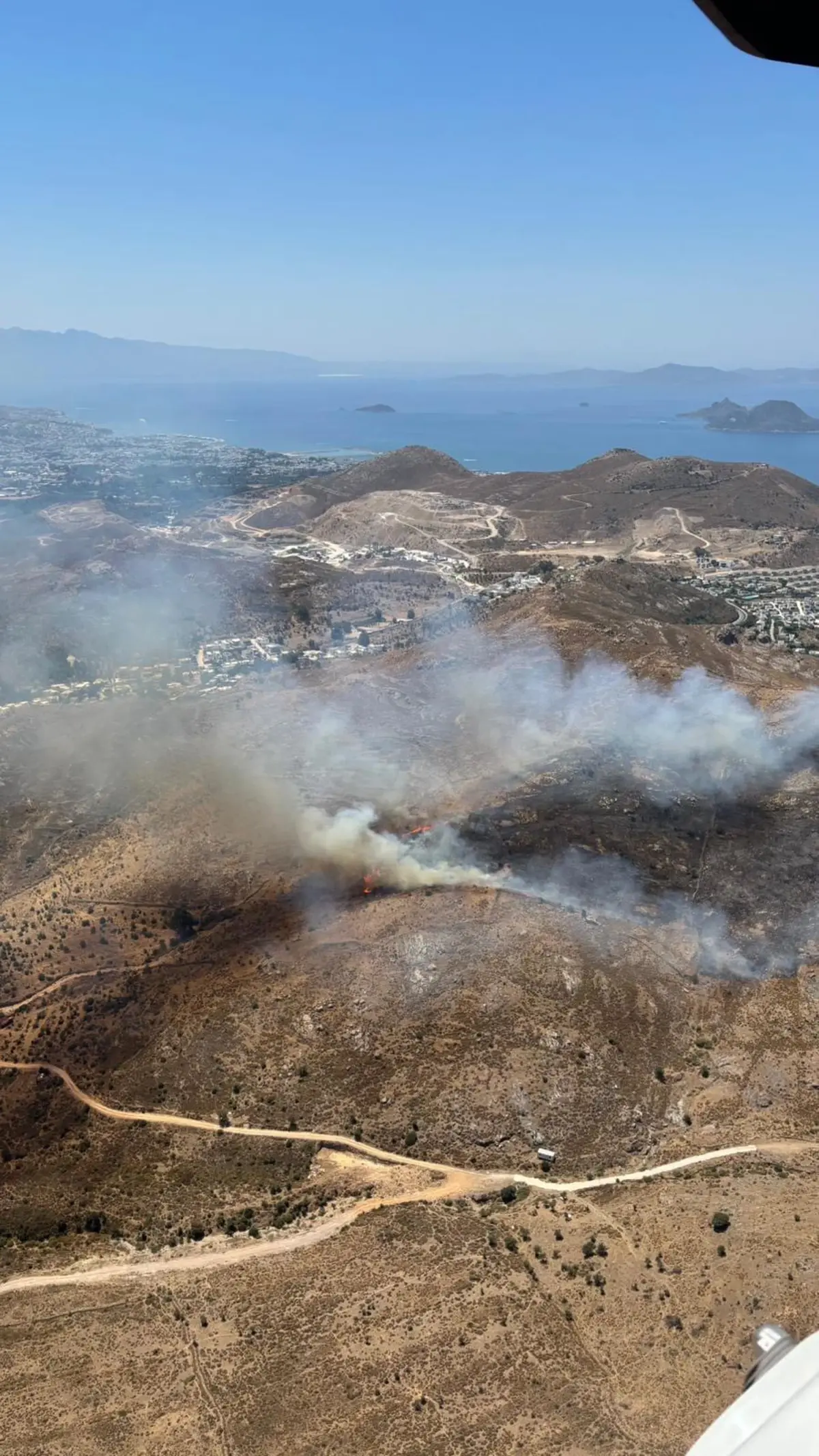 Bodrum'da Otluk Alanda Yangın Çıktı