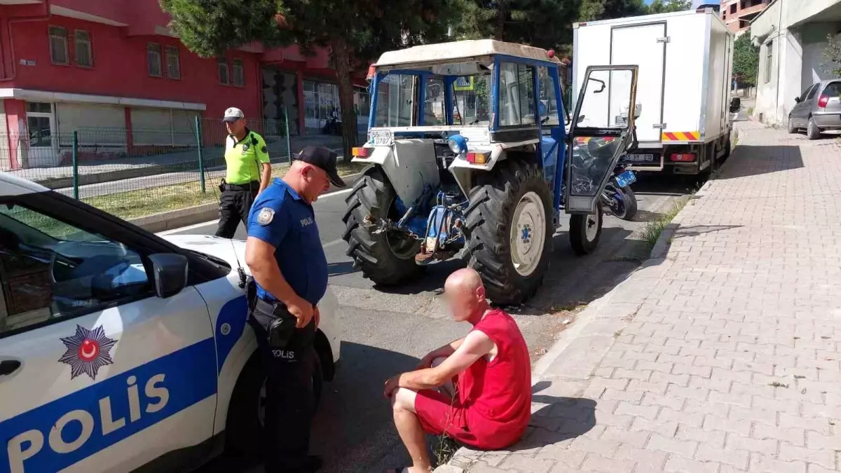 Samsun'da Çalınan Traktörle Şehir Merkezinde Tur Atan Şahıs Yakalandı